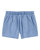 Kid Chambray Pull-On Shorts - Blue, image 2 of 4 slides