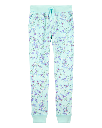 Kid Floral Print Drawstring Joggers, 