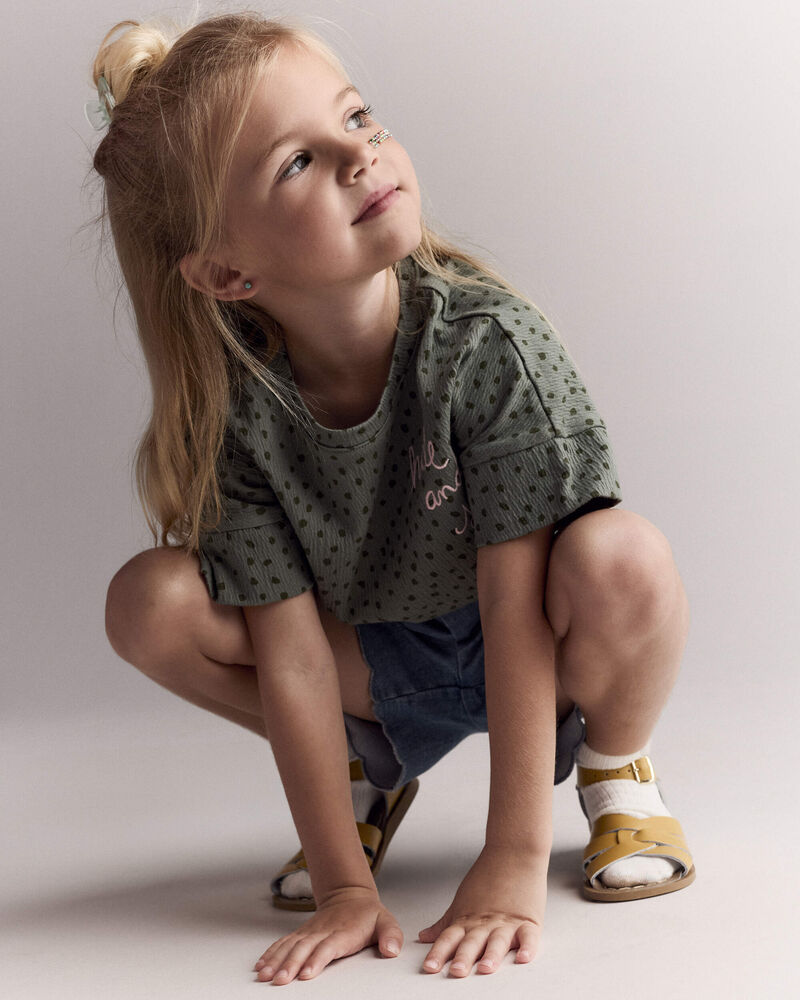 Tout-petit fille - T-shirt &agrave; coupe asym&eacute;trique &laquo;Hide and Seek&raquo; - Vert olive, image 5 sur 6 diapositives