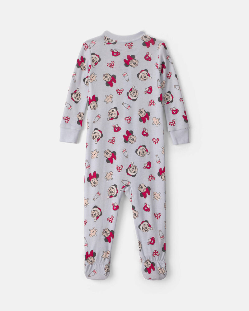 B&eacute;b&eacute; - Pyjama ajust&eacute; 1 pi&egrave;ce &agrave; pieds en 100 % coton &agrave; motif Disney Mickey Mouse de No&euml;l &ndash; Bleu, image 2 sur 4 diapositives