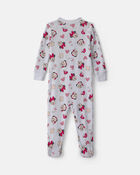 B&eacute;b&eacute; - Pyjama ajust&eacute; 1 pi&egrave;ce &agrave; pieds en 100 % coton &agrave; motif Disney Mickey Mouse de No&euml;l &ndash; Bleu, image 2 sur 4 diapositives