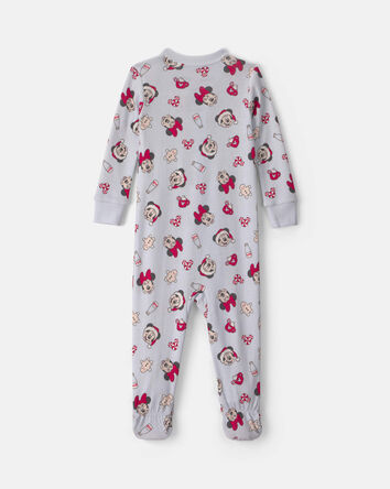 B&eacute;b&eacute; - Pyjama ajust&eacute; 1 pi&egrave;ce &agrave; pieds en 100 % coton &agrave; motif Disney Mickey Mouse de No&euml;l &ndash; Bleu, 