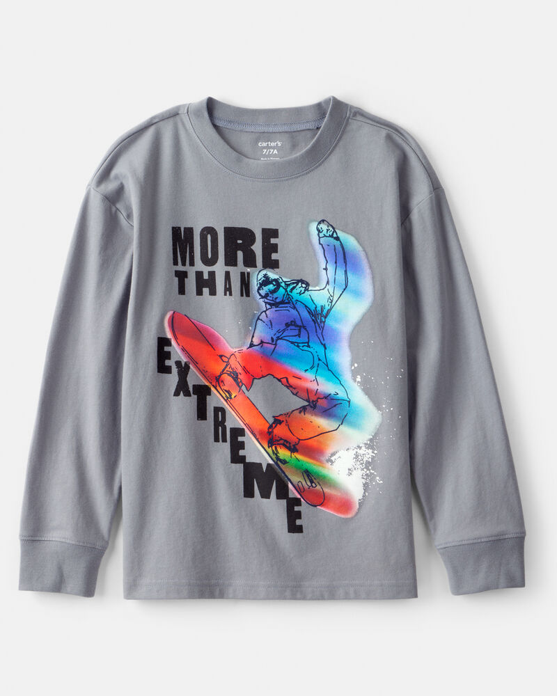 Boys Skateboard Long-Sleeve Graphic Tee - Grey, image 1 of 3 slides