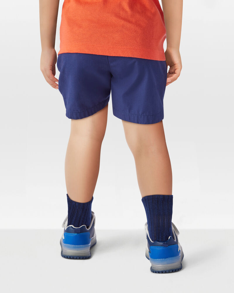 Toddler Pull-On Poplin Shorts - Navy, image 3 of 6 slides