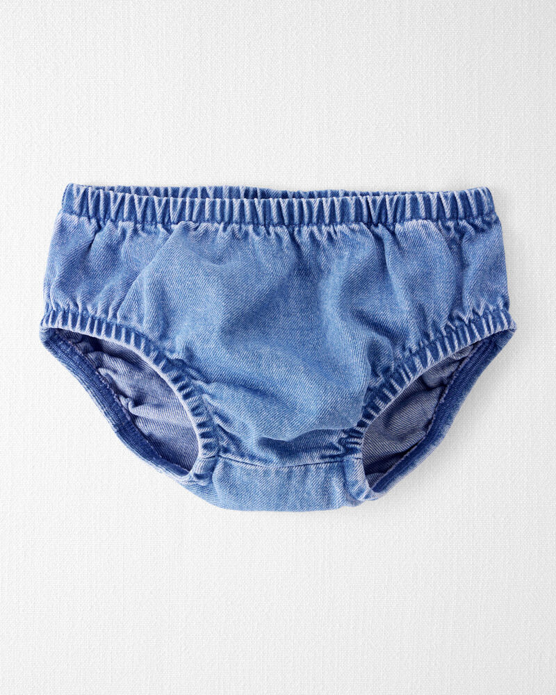Baby Girl Organic Cotton Denim Dress, image 3 of 6 slides