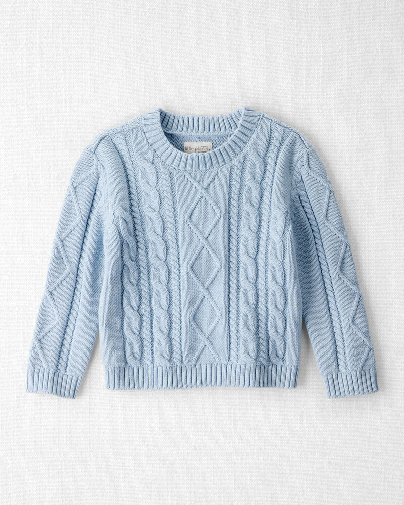 Toddler Organic Cotton Cable Knit Sweater, image 1 of 4 slides
