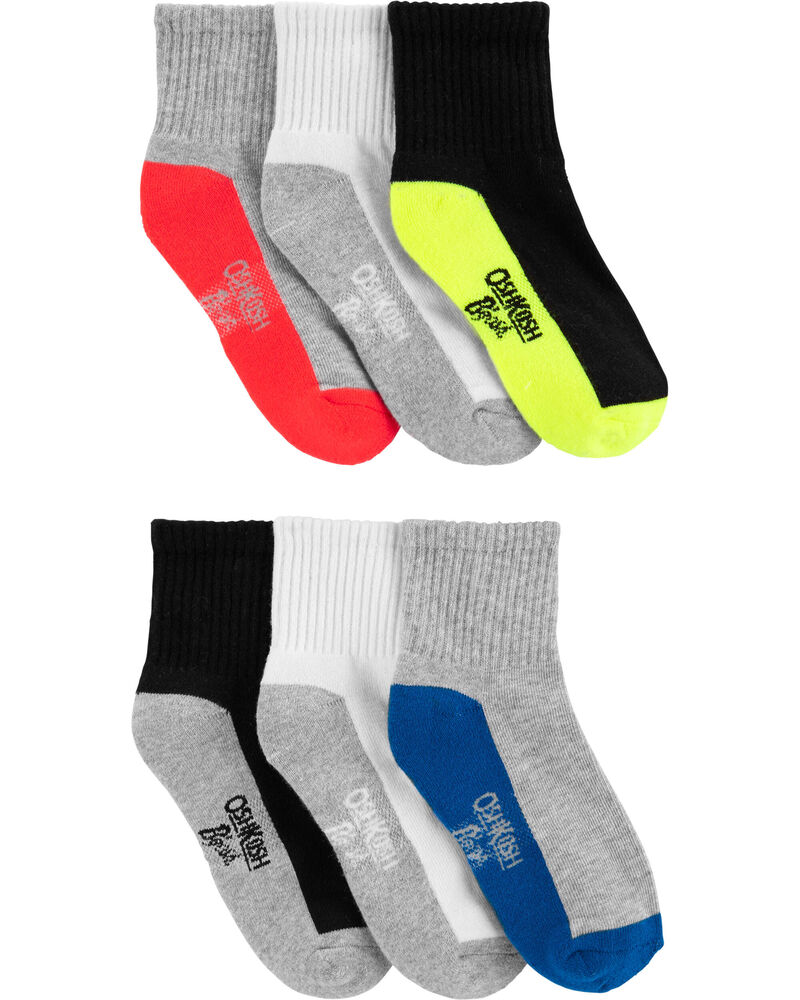 6Pack Athletic Quarter Crew Socks