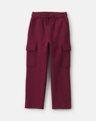 Boys Fleece Cargo Pants - Burgundy, image 1 of 5 slides