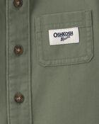 Baby Boy OshKosh Logo Twill Button-Down Shirt - Green, image 3 of 5 slides