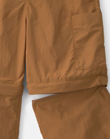 Boys Cargo Utility Zip-Off Pants - Brown, 