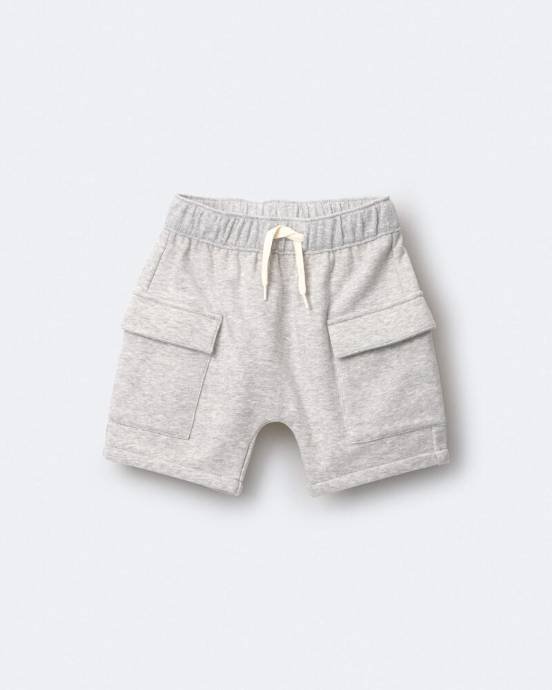 Tout-petit gar&ccedil;on - Short cargo en jersey bouclette - Gris chin&eacute;, image 2 sur 6 diapositives