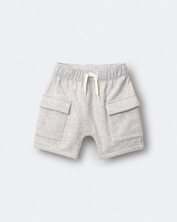 Tout-petit gar&ccedil;on - Short cargo en jersey bouclette - Gris chin&eacute;, 