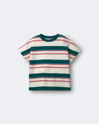 Tout-petit - T-shirt &agrave; manches chauve-souris &agrave; rayures - Vert/Cr&egrave;me, image 2 sur 6 diapositives