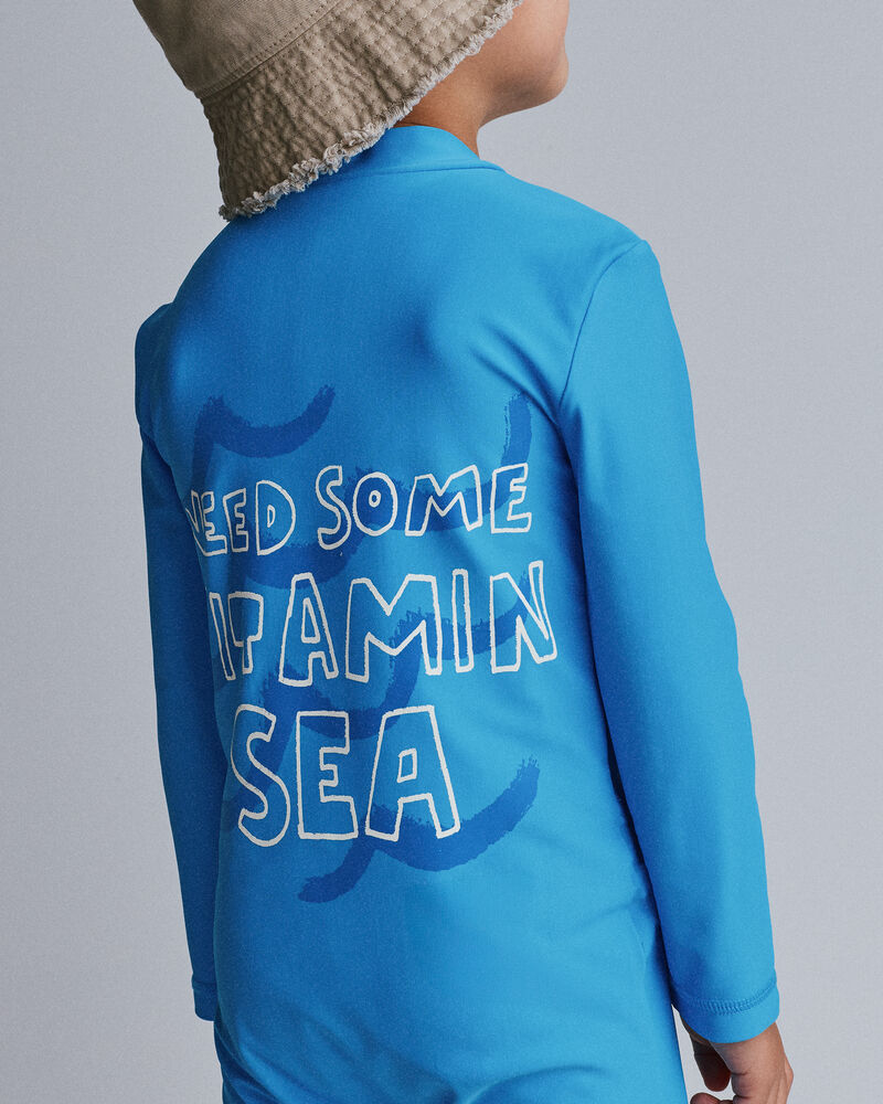 Tout-petit gar&ccedil;on - Maillot dermoprotecteur 1 pi&egrave;ce &agrave; manches longues &laquo;Vitamin Sea&raquo; - Turquoise, image 5 sur 7 diapositives