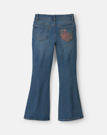 Filles - Jean &agrave; jambe &eacute;vas&eacute;s en denim - D&eacute;lav&eacute; moyen, 