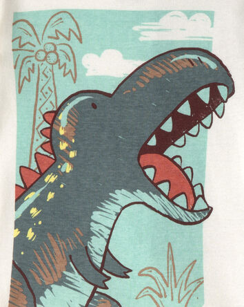 B&eacute;b&eacute; gar&ccedil;on - Pyjama ajust&eacute; 4 pi&egrave;ces en 100 % coton, dinosaures - Bleu/Gris, 