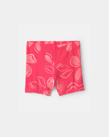 Baby Girl Floral Bike Shorts - Coral, 
