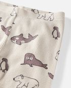 Toddler Waffle Knit Pyjamas Made with Organic Cotton in Artic Friends Print, image 2 of 4 slides