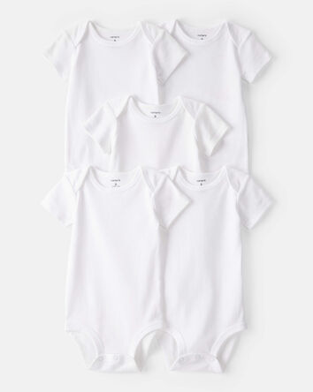 Baby 5-Pack Short-Sleeve Bodysuits - White, 