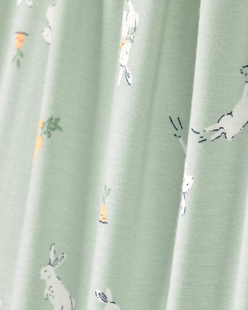 Toddler Bunny PurelySoft 2-Piece Pyjama Set - Green, image 5 of 7 slides