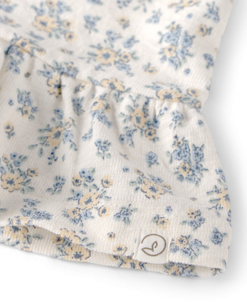 Girls 2-Piece Top & Short Set Made with Organic Cotton in Spring Bloom Print, image 3 of 6 slides
