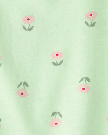 Tout-petit fille - Haut &agrave; fleurs - Vert, 