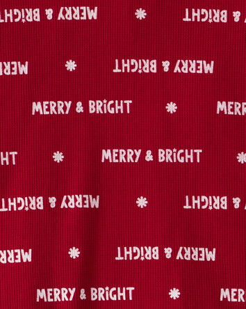 Adultes Pyjamas en coton à manches longues 2 pièces Joyeux Noël & Éclatants - Rouge, 