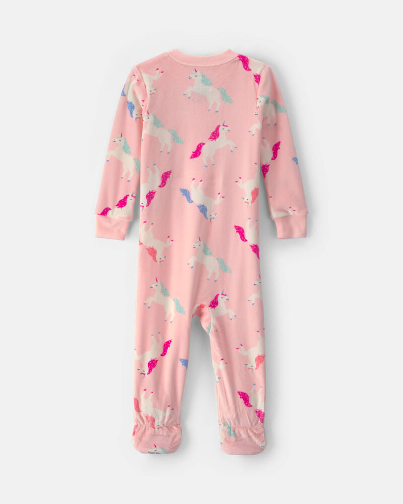 Tout-petit fille - Pyjama ajust&eacute; 1 pi&egrave;ce en DreamPlush &agrave; motif licorne - Rose, image 2 sur 3 diapositives