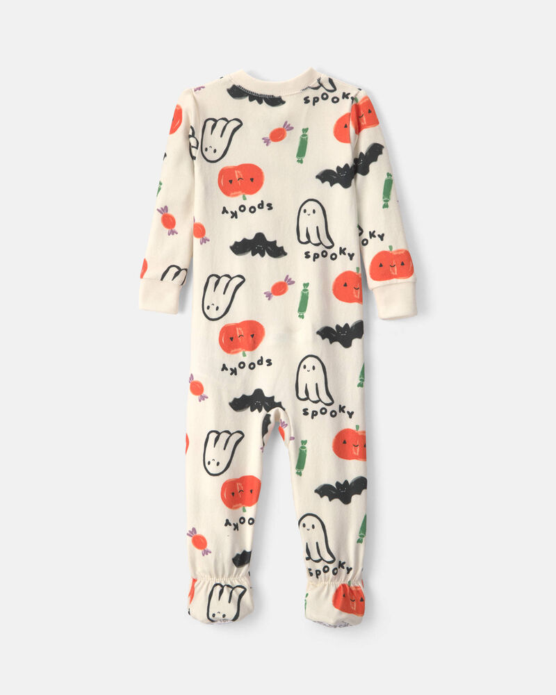 B&eacute;b&eacute; - Pyjama ajust&eacute; 1 pi&egrave;ce &agrave; pieds &agrave; motif d&rsquo;Halloween - Cr&egrave;me, image 2 sur 4 diapositives