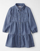 Girls Organic Cotton Denim Dress, image 1 of 5 slides