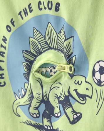Toddler Boy 'Captain Of The Club' Dinosaur Graphic Tee - Green, 