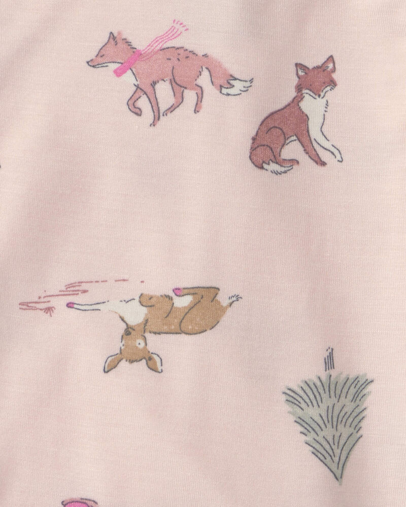 B&eacute;b&eacute; fille - Emballage 2 cache-couches manches longues PurelySoft🅪 &agrave; motif Woodland - Rose, image 5 sur 5 diapositives