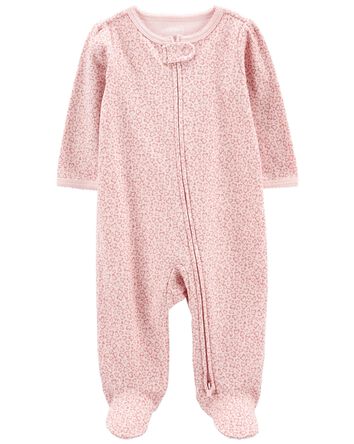 Heart 2-Way Zip Cotton Sleeper Pyjamas, 