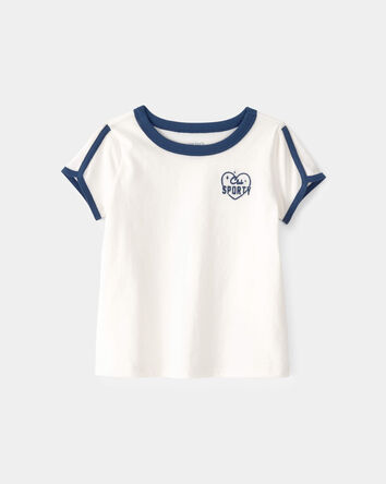 Toddler Girl 'Club Sporty' Top - Ivory, 