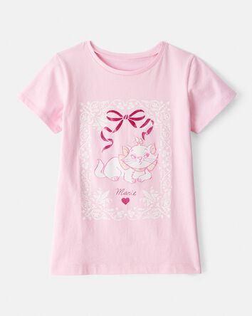 Filles - T-shirt imprimé à manches courtes Marie Cat - Rose, 