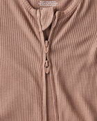 Baby Solid PurelySoft Long-Sleeve 2-Way Zip Sleeper - Brown, image 2 of 8 slides