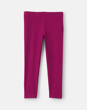 Toddler Girl Cotton Pull-On Stretch Leggings - Burgundy, 