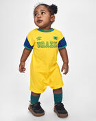 B&eacute;b&eacute; - Barboteuse de soccer Umbro du Br&eacute;sil - Bleu/Jaune/Vert, image 2 sur 6 diapositives