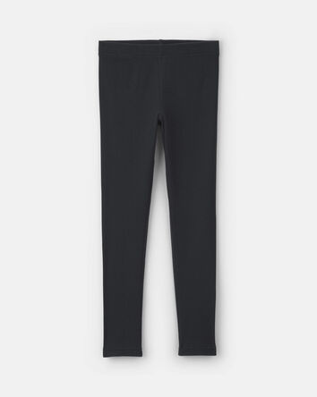Girls Pull-On Stretch Rib Leggings - Black, 