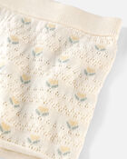 Tout-petit fille - Ensemble de chandail en tricot de coton biologique &agrave; motif floral miel, image 3 sur 4 diapositives