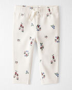 Baby Organic Cotton Ribbed Knit Pants in Berry Blossom Print, image 1 of 6 slides