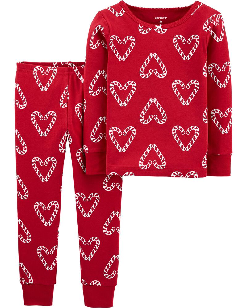 2Piece Hearts Snug Fit Cotton PJs