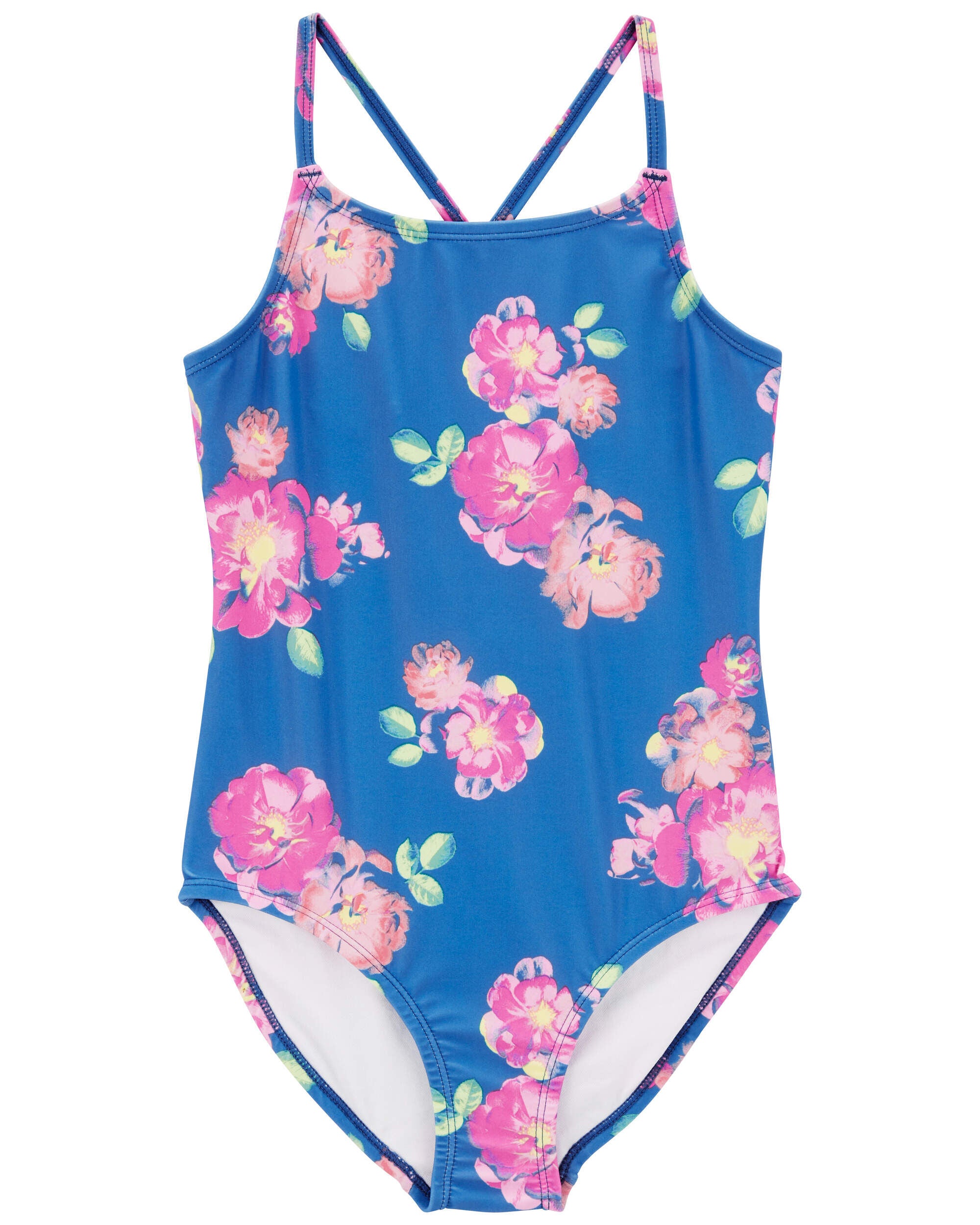 Bleu Enfant Maillot de bain 1 piece a motif fleuri dote d une jupe amovible Carter s Oshkosh Canada