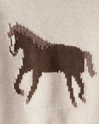 B&eacute;b&eacute; - Chandail en tricot de coton biologique &agrave; motif cheval, image 3 sur 3 diapositives