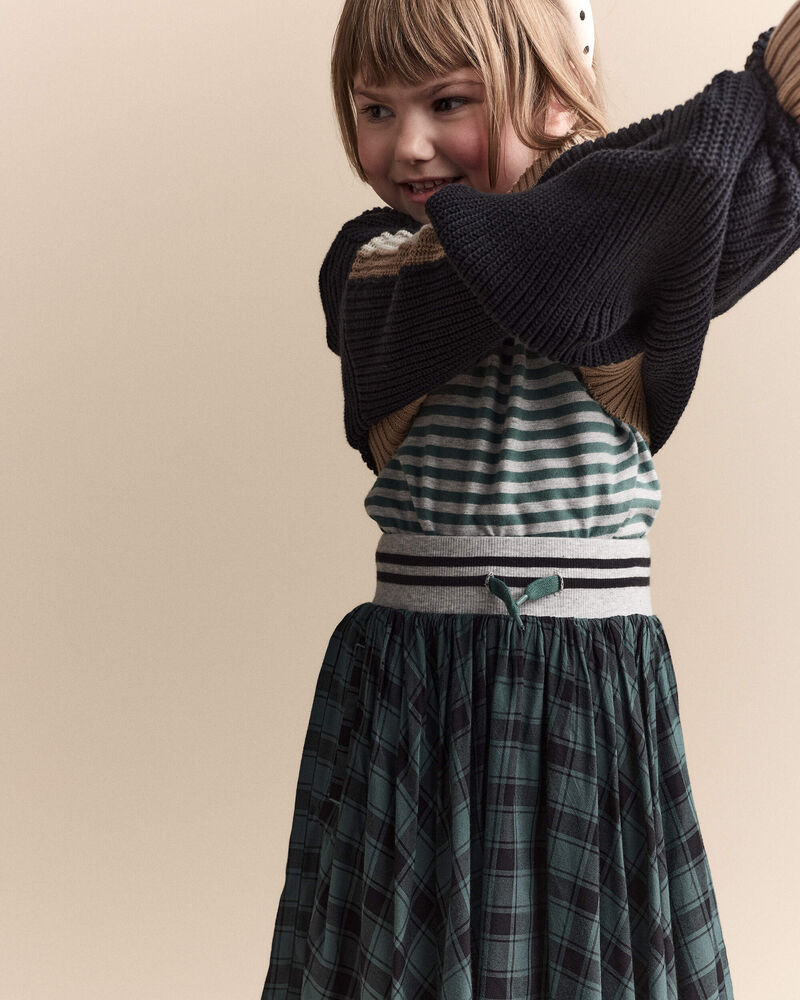 Toddler Girl Avenue Twirl&trade; Midi Skirt in Plaid - Green/Black, image 4 of 7 slides