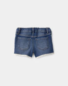 Toddler Girl Eyelet Trim Denim Shorts - Dark Wash, image 2 of 4 slides
