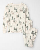 Jeune - Pyjama 2 pi&egrave;ces en coton biologique au motif For&ecirc;t de rennes, image 1 sur 3 diapositives
