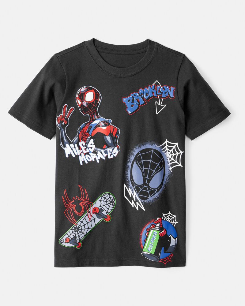 Gar&ccedil;ons - T-shirt &agrave; manches courtes Spider-Man Marvel&trade; Miles Morales - Noir, image 1 sur 2 diapositives