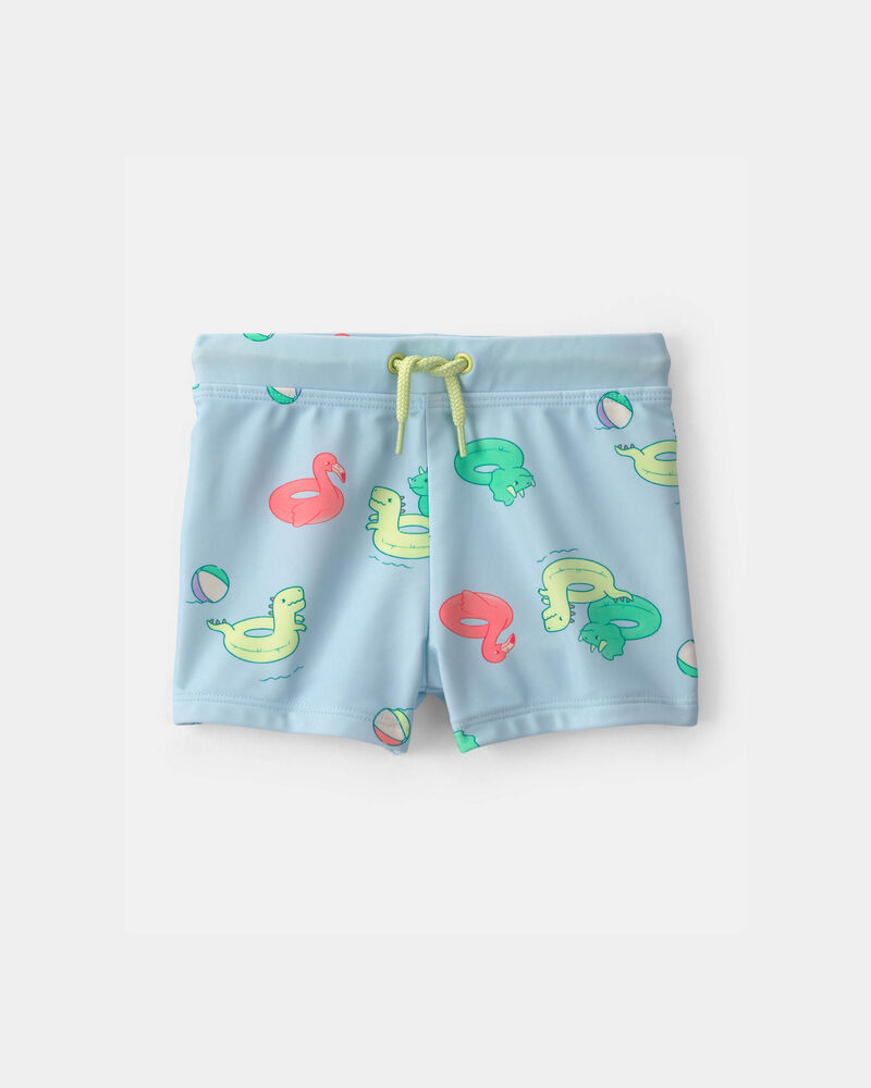 Baby Boy 2-Piece Dinosaur Rashguard Swimsuit Set - Green, image 4 of 7 slides