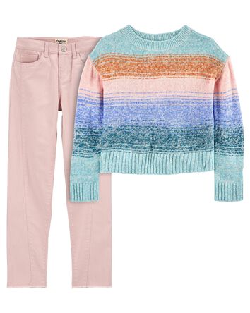 Kid 2-Piece Pullover Sweater and Jeans Set, 